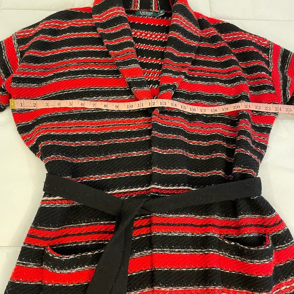 Lauren Ralph Lauren Red and Black Knit Cardigan Southwest - Picture 5 of 13